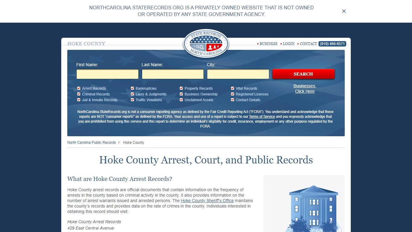 Hoke County Arrest, Court, and Public Records